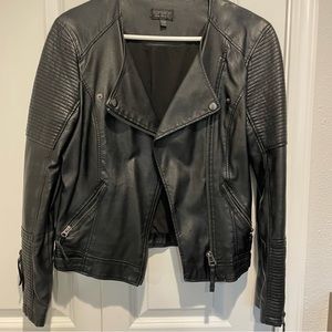 TOPSHOP: faux leather moto jacket